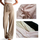 BLK Cotton Ribbed High Waist Drawstring Lounge Pants