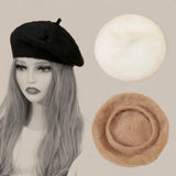 ROYALTEA Fur Warm Parisienne Beret Headwear