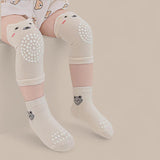 LITTLE DREAMERS Anti- Slip Cute Crawling Knee Pad & Pair of Socks Set