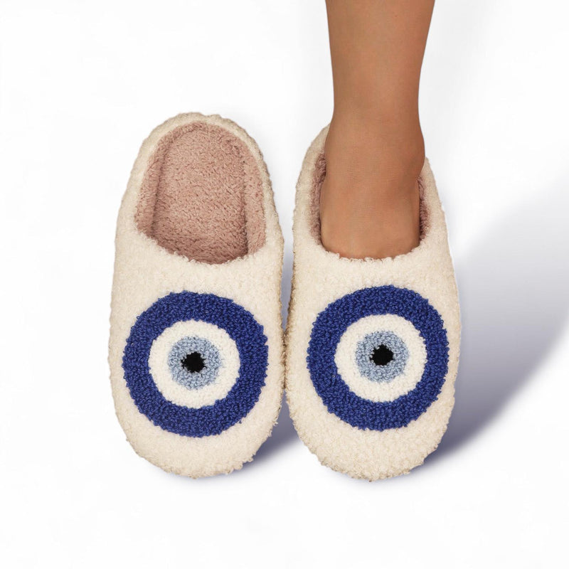 STEPS Warm Plush Evil Eye Indoor Slippers