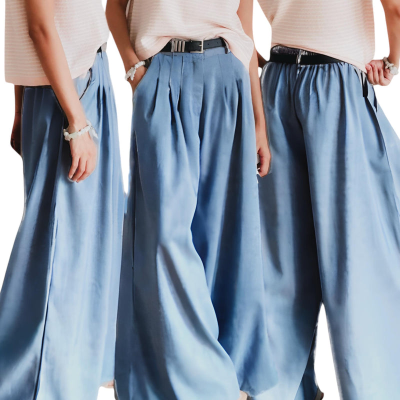 GBOSS Wide Leg Pants with Belt