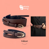 TAILLE 2 in 1 Wide Skinny Belt Combo Buckle Belt