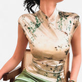 GYPSY Eastern Elegant Floral Cheongsam Top