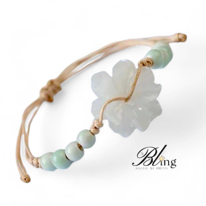 BLING Floral Natural Stone Beads String Friendship Bracelet