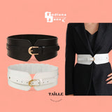 TAILLE Wide Strap Buckle Semi Obi Elastic Back Belt