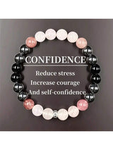 BLING Natural Stone Confidence Charm Bead Bracelet