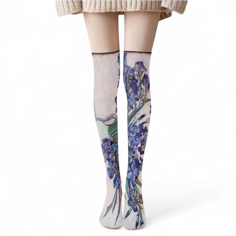 FOOTSIES Vintage Art Print Over the Knee Warm Socks