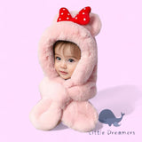 LITTLE DREAMERS Fluffy Cute Hood Warm Head Wrap for Kids