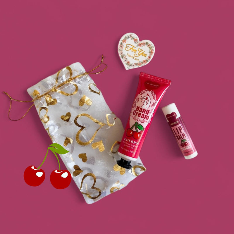 2SKN GIFTIES Christmas Themed Scented Moisturizing Hand Cream & Lip Balm Gift Set