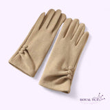 ROYALTEA Thermal Lined Warm Gloves Button Details