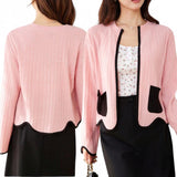 LOOM Sweet Pink Decor Hem Knitted Open Cardigan