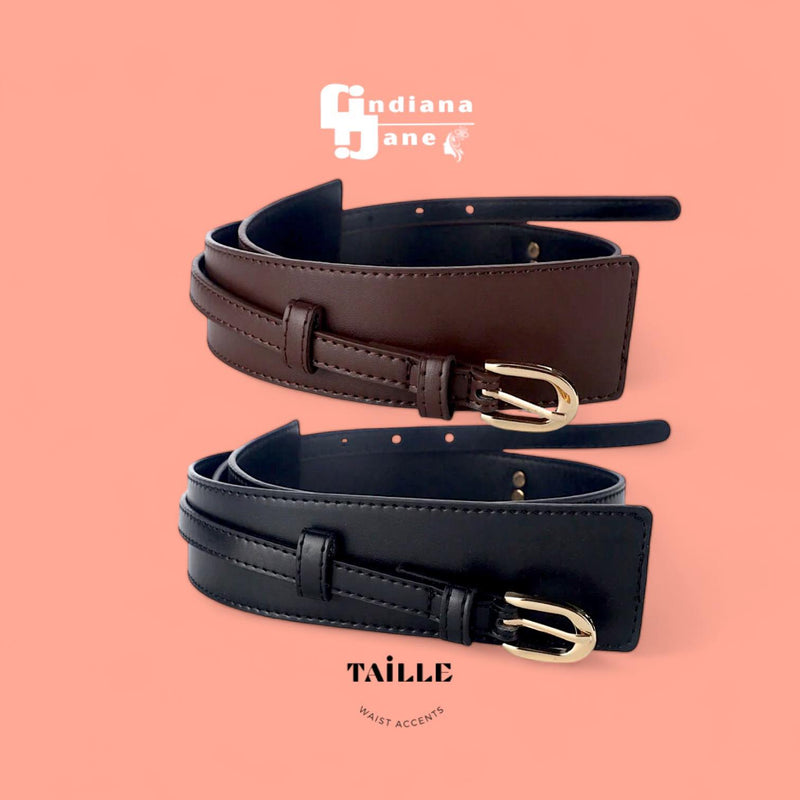 TAILLE 2 in 1 Wide Skinny Belt Combo Buckle Belt