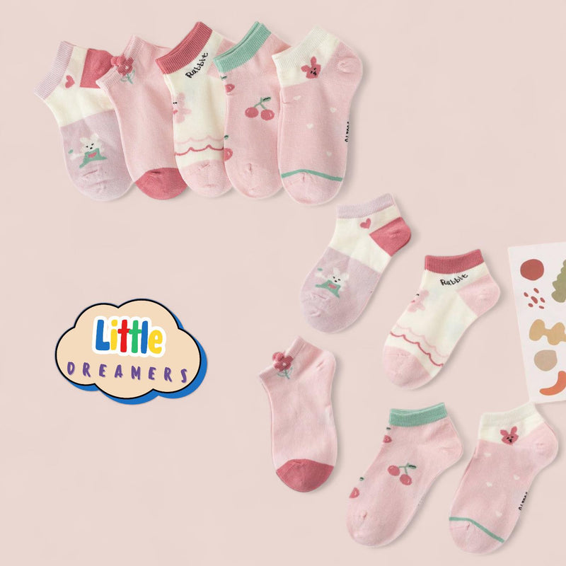 LITTLE DREAMERS 5pairs Set Cartoon Cute Socks for Baby Toddlers