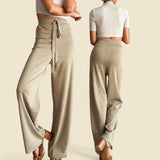 BLK Cotton Ribbed High Waist Drawstring Lounge Pants