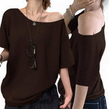 BLK Basic Loose Drop Shoulder Shirt Top