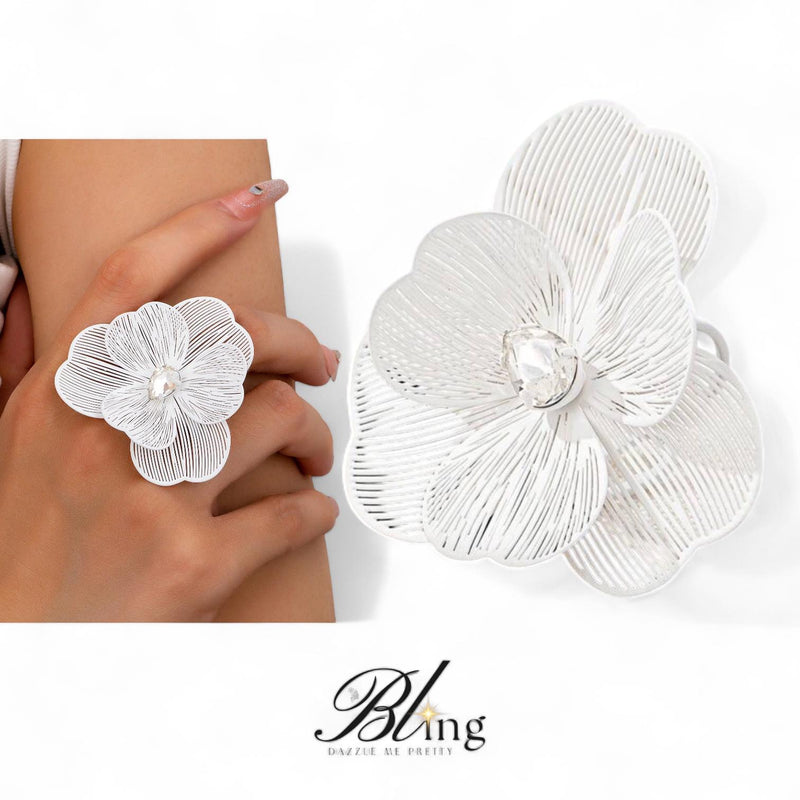 BLING Statement Floral Colored Ring