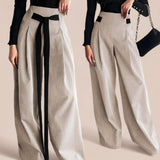 GBOSS Multiway Ribbon Contrast  Wide Leg Pants Trouser