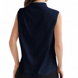 GBOSS Nautical Drape Button Shoulder Work Blouse Top