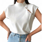 BLUSA Eastern Style Cheongsame Inspired White Classy Top