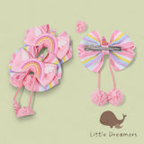 LITTLE DREAMERS 1Pair Cute Rainbow Pompom Hair Clips for Kids