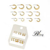 BLING 6pairs Minimalist Small Hoops Stud Earrings Set