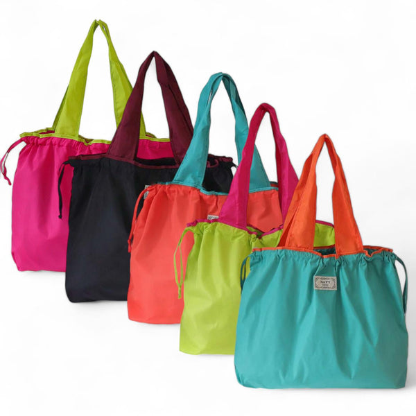 BOLSO Funky Color Oversized Nylon Foldable Shopper's Tote Bag