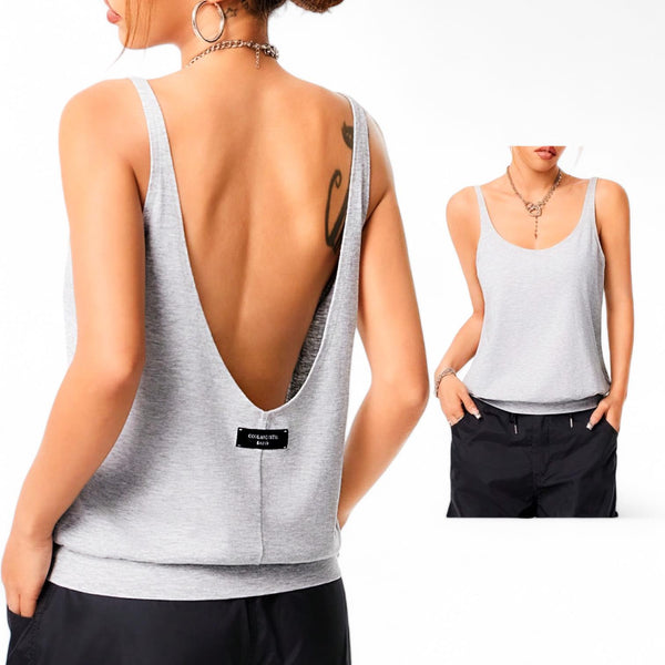 BLK Knit Low V Back Cami Top