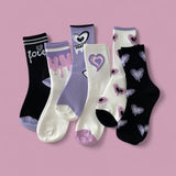 FOOTSIES Purple Set Edition Graphic Crew Socks