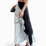 GYPSY Abstract Printed Pleated  Long Skirt