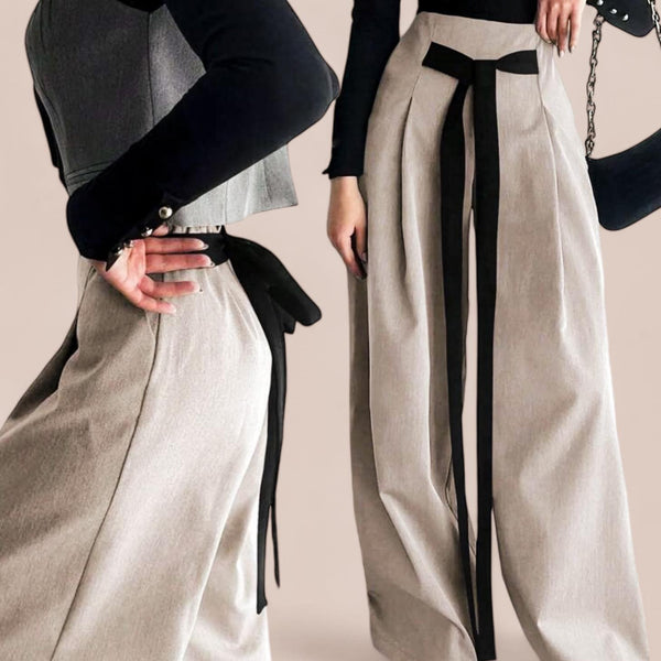 GBOSS Multiway Ribbon Contrast  Wide Leg Pants Trouser