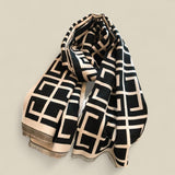 WRAP Black Series Warm Rectangular Jacquard Shawl