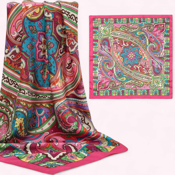 WRAP 85cm Silky Printed Bandana Scarf