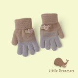 LITTLE DREAMERS Kids Winter Fleece Knit Cute Gradient Gloves 2-6yrs