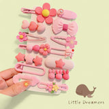 LITTLE DREAMERS 14pcs Set Pink Adorable Hair Accessories for Girls