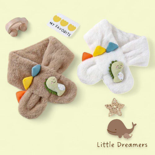 LITTLE DREAMERS Kids Plush Cute Dino Winter Scarf