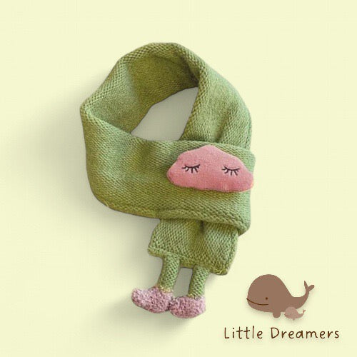 LITTLE DREAMERS Kids Winter Knitted Scarf with Cute Cloud