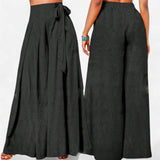 GYPSY Boho Woven Side Tie High Waist Maxi Pants