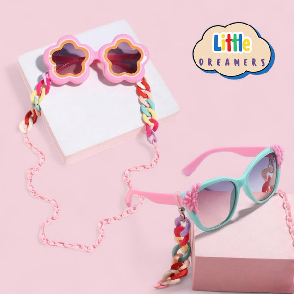 LITTLE DREAMERS Candy Colored Eyeglasses with Colorful Fun Chain