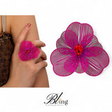 BLING Statement Floral Colored Ring