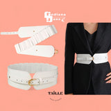 TAILLE Wide Strap Buckle Semi Obi Elastic Back Belt