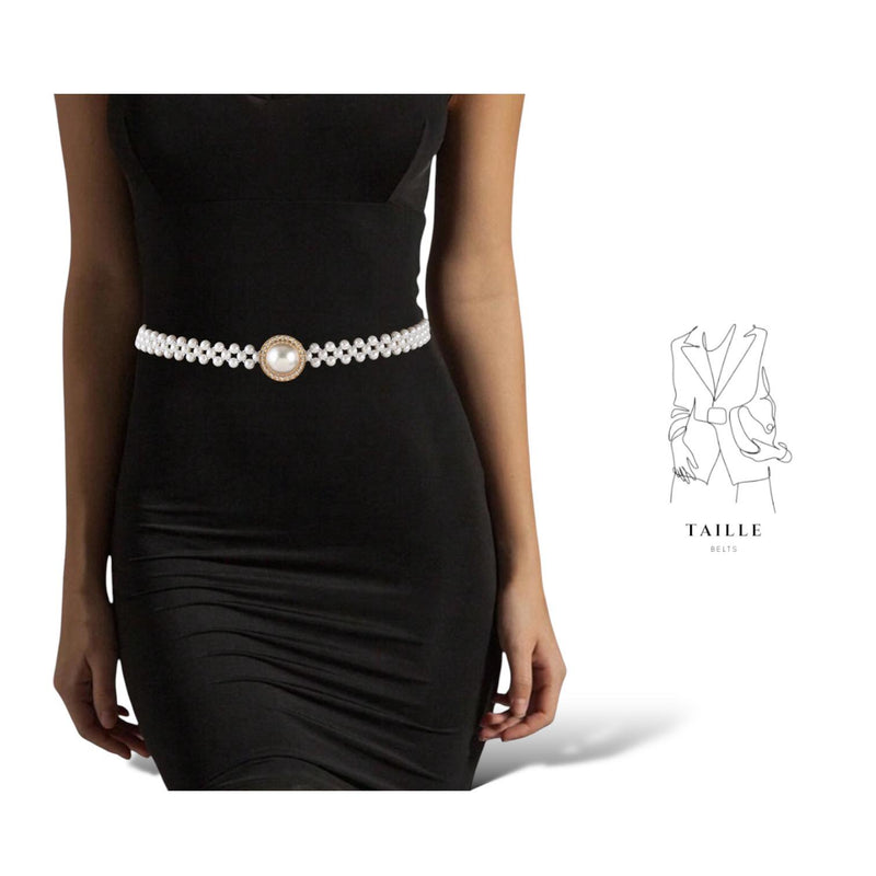 TAILLE Pearl Chain Interlocking Adjustable Dressy Belt