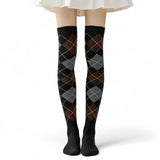 FOOTSIES Vintage Argyle Over the Knee Warm Socks