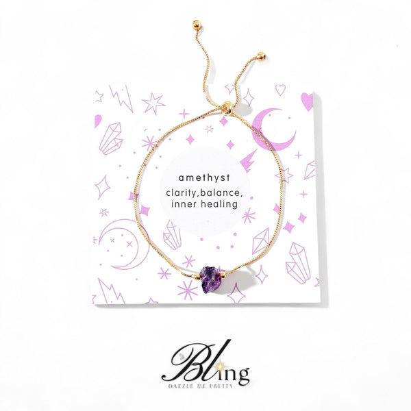 BLING Minimalist Amethyst Stone Friendship Bracelet