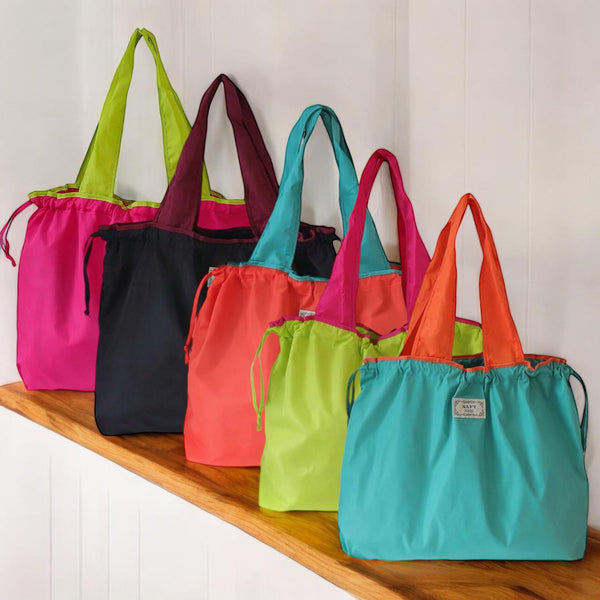 BOLSO Funky Color Oversized Nylon Foldable Shopper's Tote Bag