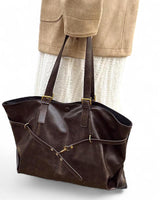 BOLSO Vintage Large Leather Commuter Tote Bag