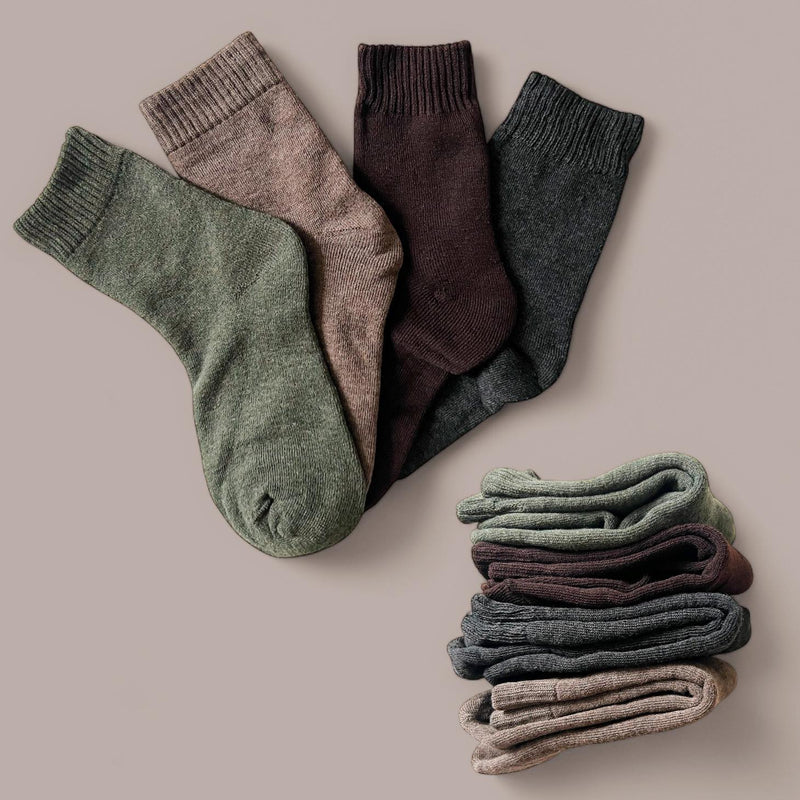 FOOTSIES 4pairs Thermal Terry Warm Crew Socks Set