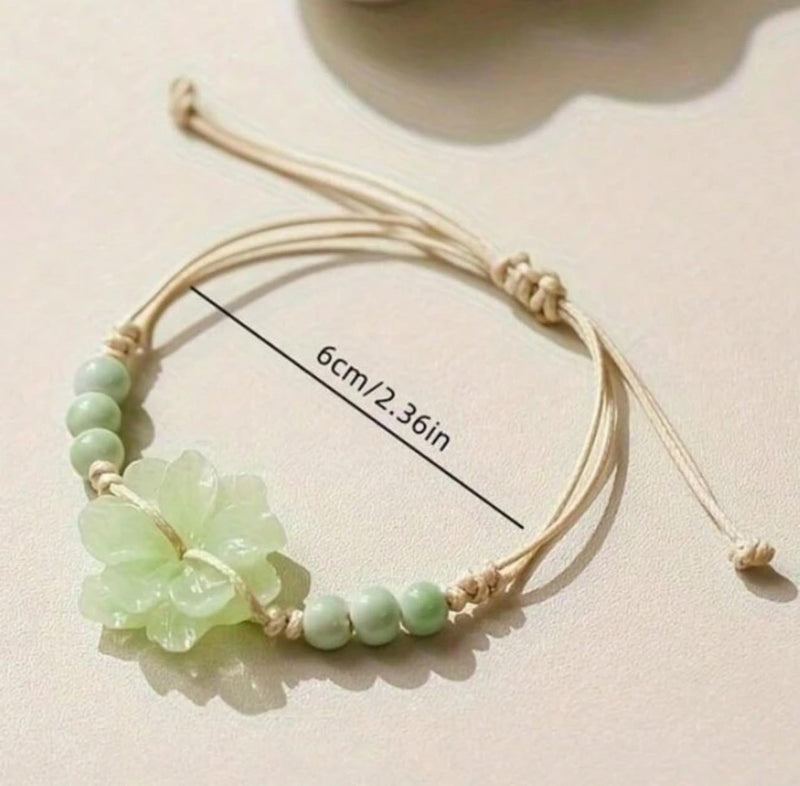 BLING Floral Natural Stone Beads String Friendship Bracelet