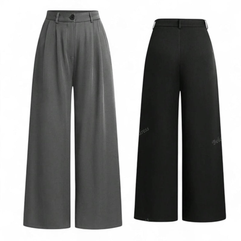 GBOSS Classic Plicated Wide Leg Business Pants