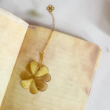 CRAFTY Lotus Clover Metal Bookmarks Chain Tassel