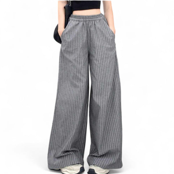 BLK Woven Casual Stripes Wide Pants